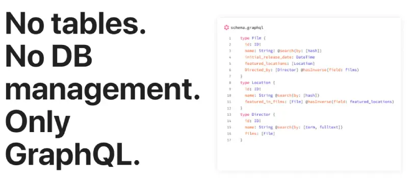 Only graphql. no DB management