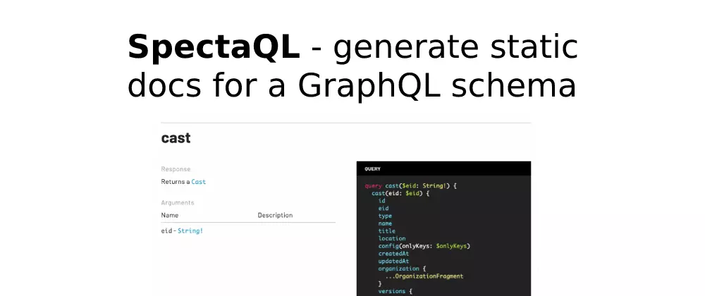 SpectaQL - generate static docs for a GraphQL schema