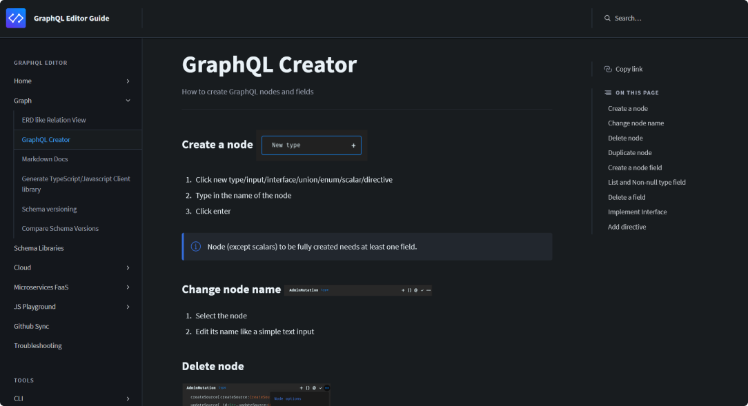 Graphql Editor ドキュメント